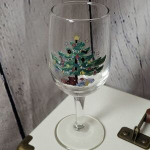 Vintage Christmas Small Wine Glass
